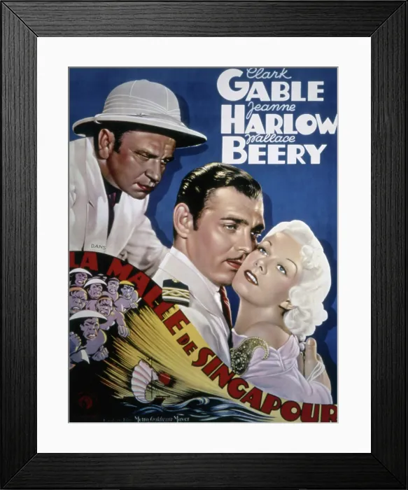 Framed Print : CHINA SEAS, Wallace Beery, Clark Gable, Jean Harlow, (French poster), 1935 Framed Print : CHINA SEAS, Wallace Beery, Clark Gable, Jean Harlow, (French poster), 1935