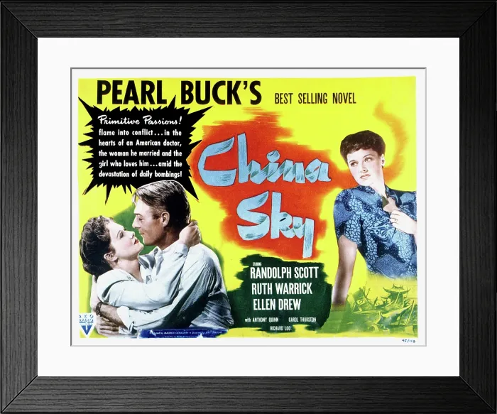 Framed Print : CHINA SKY, Randolph Scott, Ruth Warrick, Ellen Drew, 1945