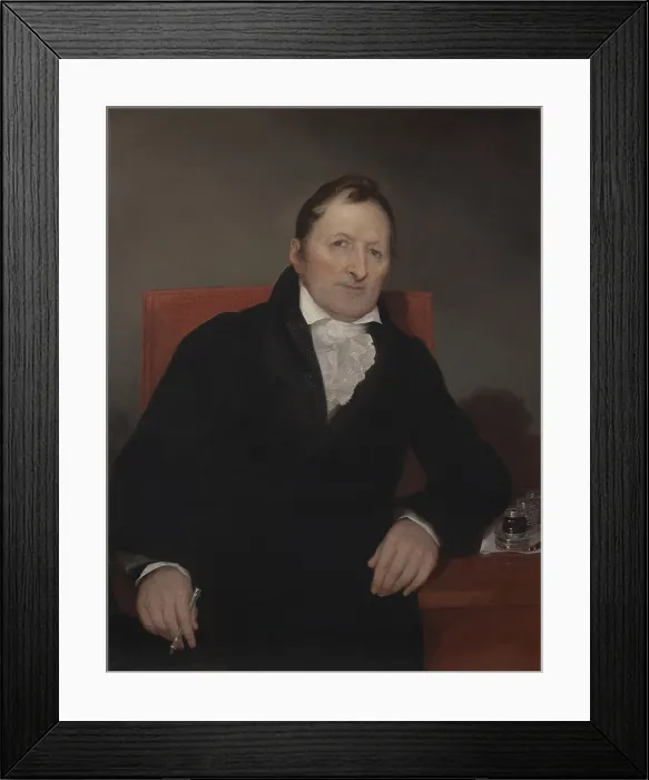 Framed Print : Eli Whitney, in a 1822 portrait by Samuel Finley Breese Morse. Morse had not yet abandoned his career as an artist when he painted the famous inventor (BSLOC_2019_7_76)
