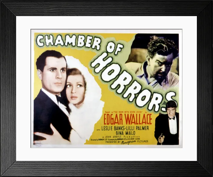 Framed Print : CHAMBER OF HORRORS, [aka DOOR WITH SEVEN LOCKS], (left to right) Romilly Lunge, Lilli Palmer, Leslie Banks (with goatee), 1940