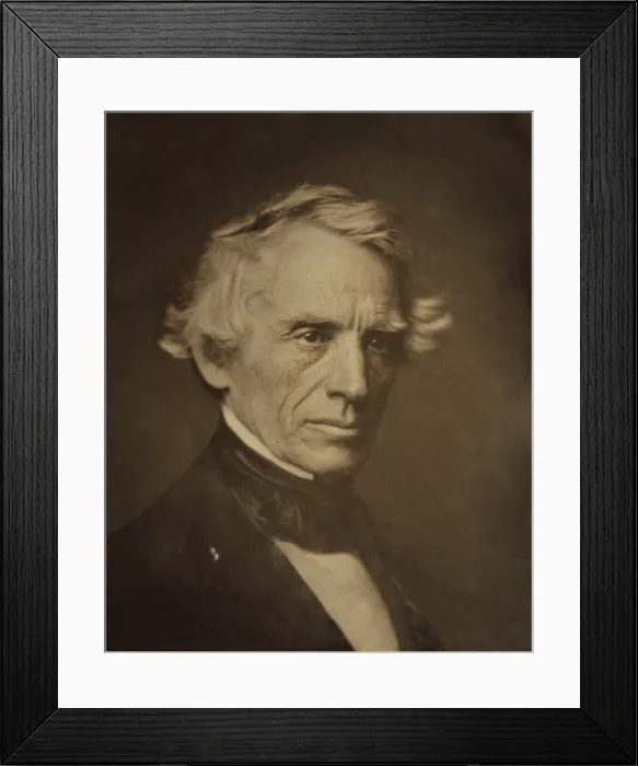 Framed Print : Samuel Morse, 1845, in daguerreotype. In the US, he was generally accepted as the electric telegraph's inventor