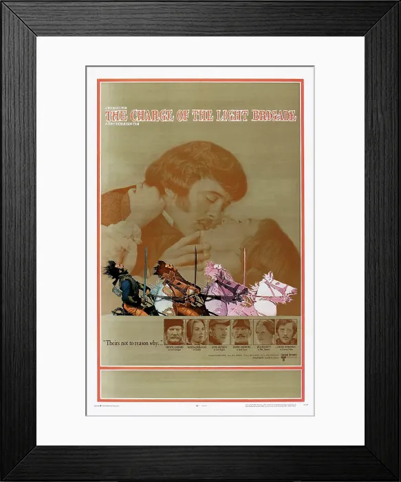 Framed Print : THE CHARGE OF THE LIGHT BRIGADE, US poster art, top, from left: David Hemmings, Vanessa Redgrave; bottom, from left: Trevor Howard, Vanessa Redgrave, John Gielgud, Harry Andrews