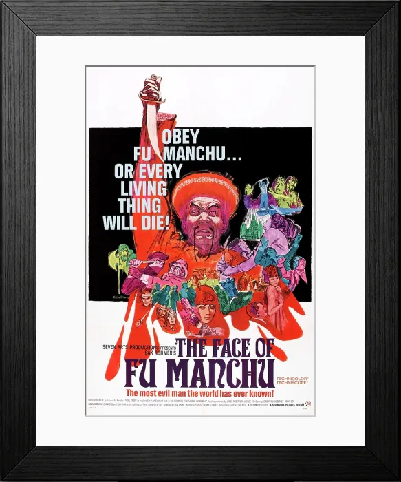 Framed Print : THE FACE OF FU MANCHU, poster art, 1965