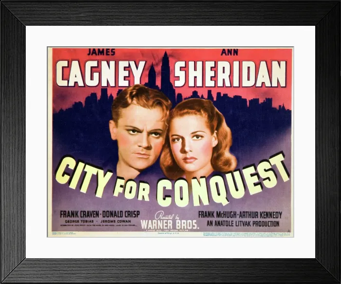 Framed Print : CITY FOR CONQUEST, James Cagney, Ann Sheridan, 1940