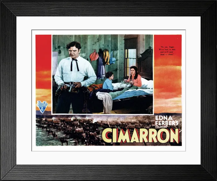 Framed Print : CIMARRON, from left, Richard Dix, Reggie Streeter, Irene Dunne, 1931