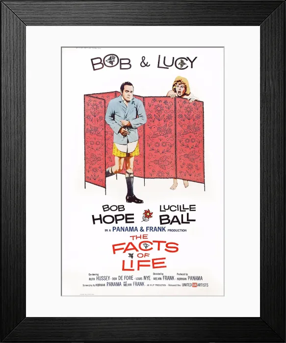 Framed Print : THE FACTS OF LIFE, US poster art, from left: Bob Hope, Lucille Ball, 1960