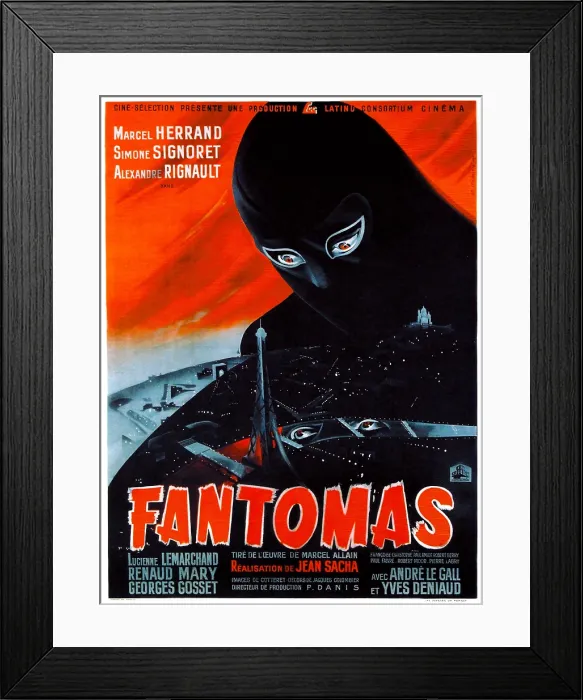 Framed Print : FANTOMAS, French poster, Marcel Herrand, 1947
