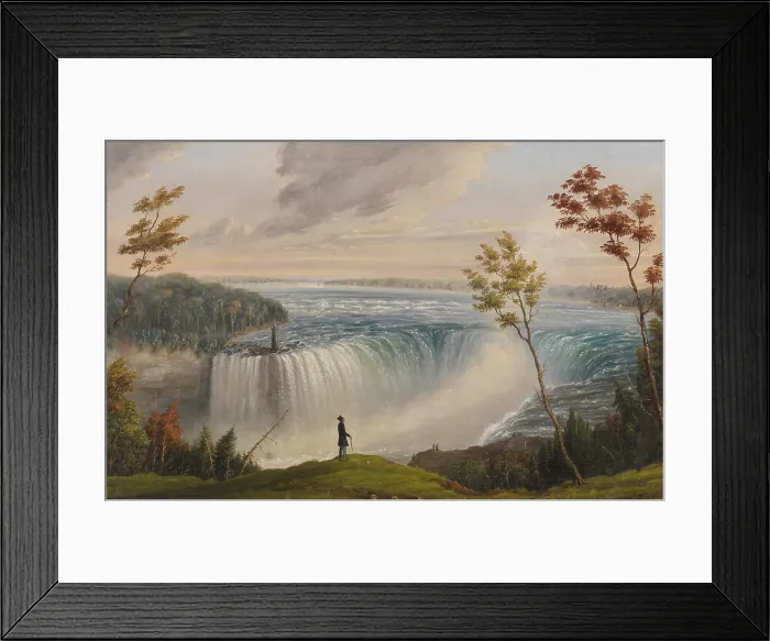 Framed Print : View of Niagara Falls and Terrapin Tower from the American Side, 1857-1860, by Ferdinand Richardt, 1819-1895, Danish painting, oil on canvas Framed Print : View of Niagara Falls and Terrapin Tower from the American Side, 1857-1860, by Ferdinand Richardt, 1819-1895, Danish painting, oil on canvas