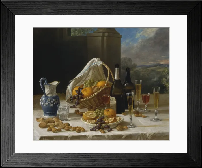 Framed Print : Luncheon Still Life, 1860, by John F. Francis, 1808-1886, American painting, oil on canvas Framed Print : Luncheon Still Life, 1860, by John F. Francis, 1808-1886, American painting, oil on canvas
