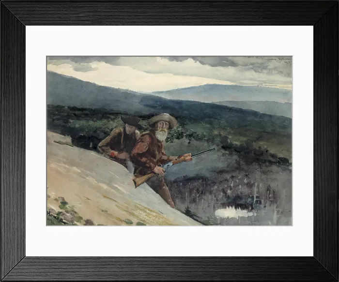 Framed Print : Bear Hunting, Prospect Rock, 1892, by Winslow Homer, 1836-1910, American, realist painting, watercolor and pencil on paper