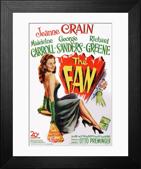 Framed Print : THE FAN, US poster art, Jeanne Crain, 1949. TM & Copyright 20th Century Fox Film Corp. All rights reserved / courtesy Everett Collection