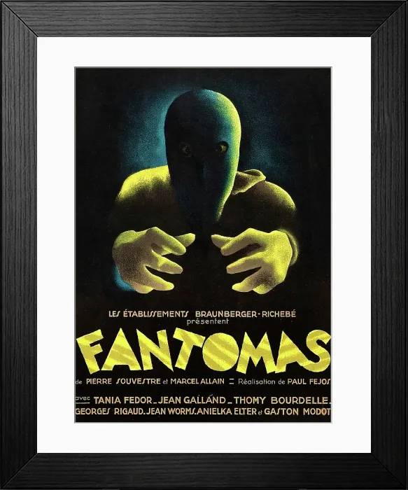 Framed Print : FANTOMAS, French poster art, 1932