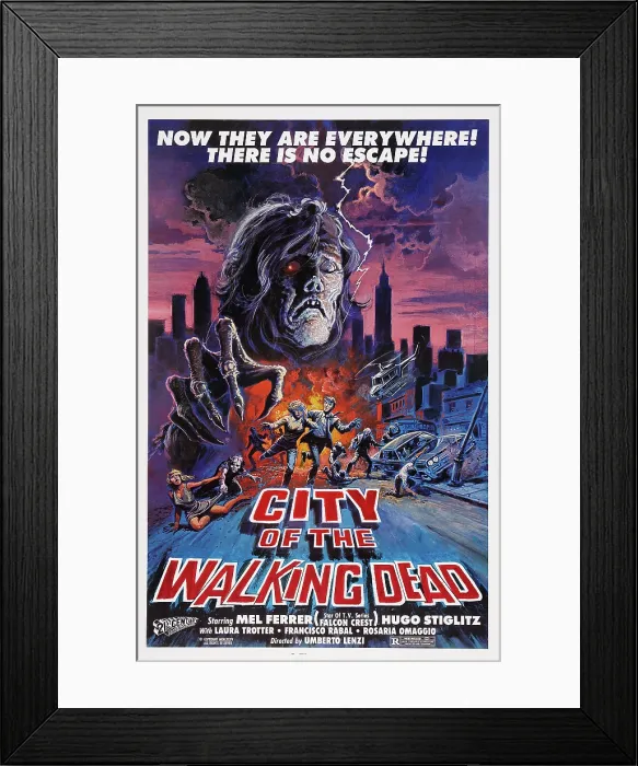 Framed Print : CITY OF THE WALKING DEAD, US poster art, 1980. 21st Century Distribution / Courtesy: Everett Collection Framed Print : CITY OF THE WALKING DEAD, US poster art, 1980. 21st Century Distribution / Courtesy: Everett Collection