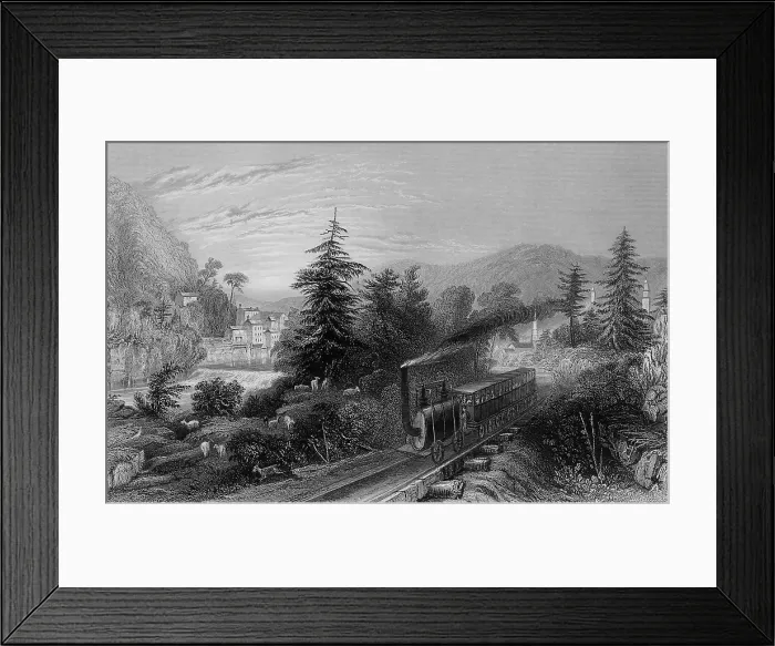 Framed Print : Railroad at Little Falls, New York State, in the Mohawk Valley Framed Print : Railroad at Little Falls, New York State, in the Mohawk Valley