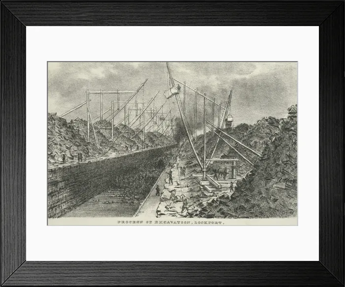 Framed Print : Excavation of the Erie Canal at the deep cut, west of Lockport, on the section of the canal between Buffalo and Lockport (BSLOC_2019_7_98) Framed Print : Excavation of the Erie Canal at the deep cut, west of Lockport, on the section of the canal between Buffalo and Lockport (BSLOC_2019_7_98)