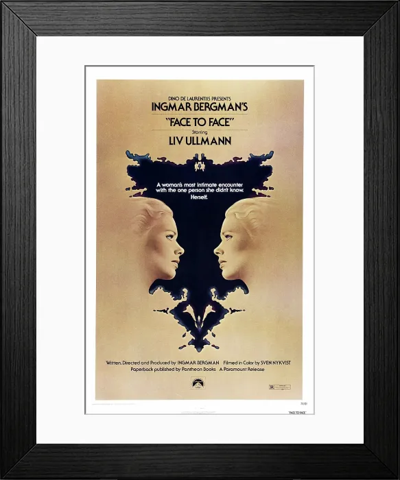Framed Print : FACE TO FACE, US poster art, Liv Ullmann, 1976