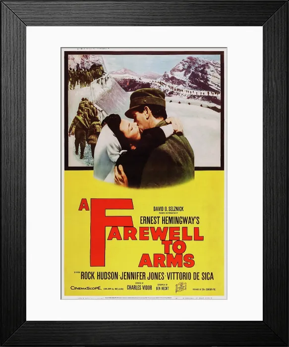 Framed Print : A FAREWELL TO ARMS, US poster, from left: Jennifer Jones, Rock Hudson, 1957, TM & Copyright 20th Century Fox Film Corp. / courtesy Everett Collection