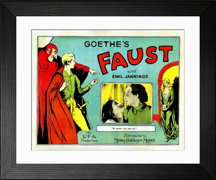 Framed Print : FAUST, (aka, FAUST - EINE DEUTSCHE VOLKSSAGE, aka FAUST: A GERMAN FOLK LEGEND), from left, Camilla Horn, Gosta Ekman, 1926