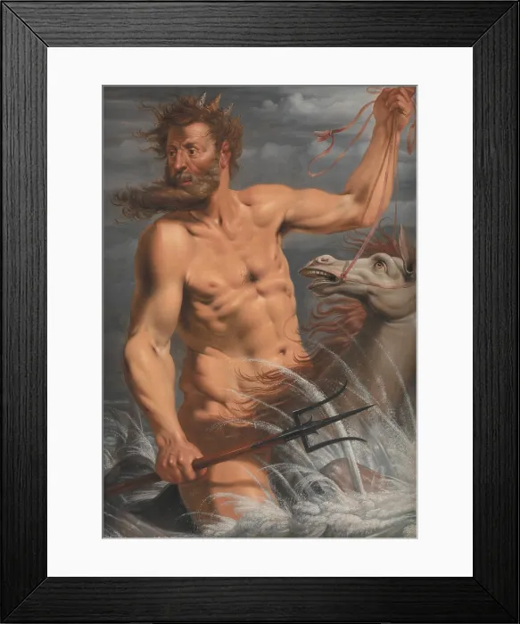Framed Print : Neptune, 1619, by Werner van den Valckert, 1575-1635, Dutch oil painting. Neptune was the Roman god of freshwater and the sea and the Roman counterpart of the Greek god Poseidon Framed Print : Neptune, 1619, by Werner van den Valckert, 1575-1635, Dutch oil painting. Neptune was the Roman god of freshwater and the sea and the Roman counterpart of the Greek god Poseidon