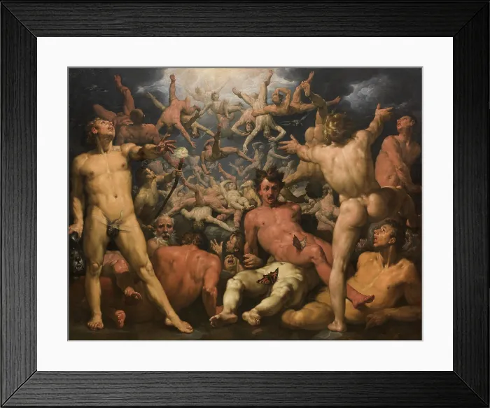 Framed Print : The Fall of the Titans, Dutch, 1588-1590, by Cornelis Cornelisz Van Haarlem, Dutch, Golden Age, Haarlem School, Dutch Mannerism, painting, oil on canvas