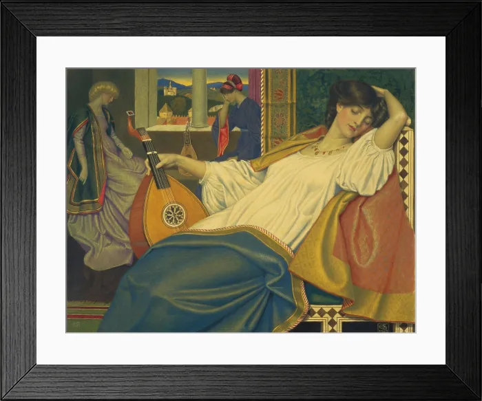 Framed Print : The Sleeping Beauty, 1903, by Joseph Edward Southall, 1861-1944, English, Britain, British