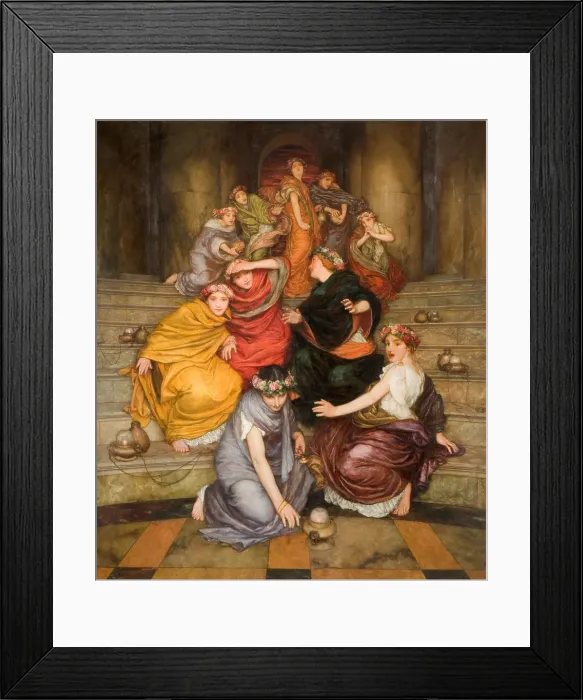 Framed Print : Parable Of The Wise And Foolish Virgins, by 1899, William John Wainwright, 1855-1931, English painting, oil on canvas Framed Print : Parable Of The Wise And Foolish Virgins, by 1899, William John Wainwright, 1855-1931, English painting, oil on canvas