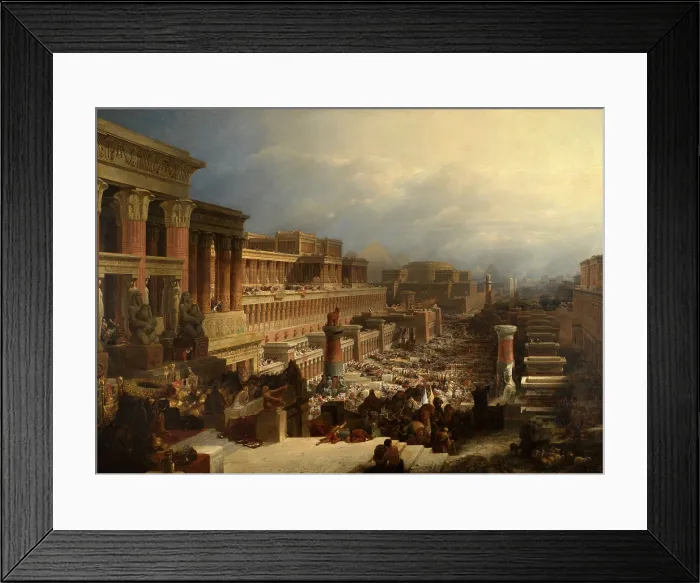 Framed Print : The Departure of the Israelites, 1829, by David Roberts, 1796-1864, British oil painting