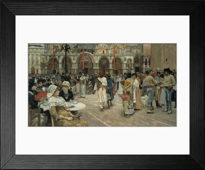 Framed Print : The Piazza of Saint Mark's, Venice, 1883, by William Logsdail, 1859-1944, English painting, oil on canvas