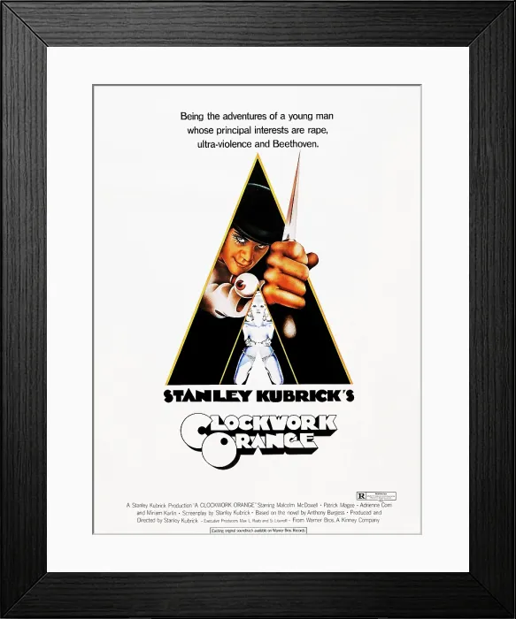 Framed Print : A CLOCKWORK ORANGE, Malcolm McDowell, Poster Art, 1971 Framed Print : A CLOCKWORK ORANGE, Malcolm McDowell, Poster Art, 1971