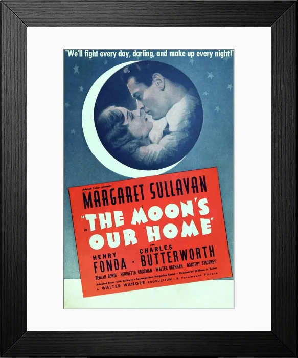 Framed Print : THE MOON'S OUR HOME, US ad art, from left: Margaret Sullavan, Henry Fonda, 1936