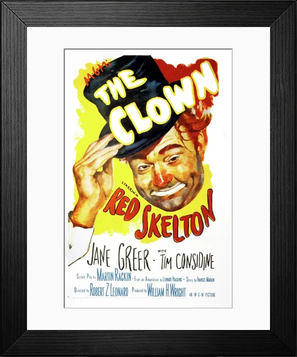 Framed Print : THE CLOWN, US poster art, Red Skelton, 1953