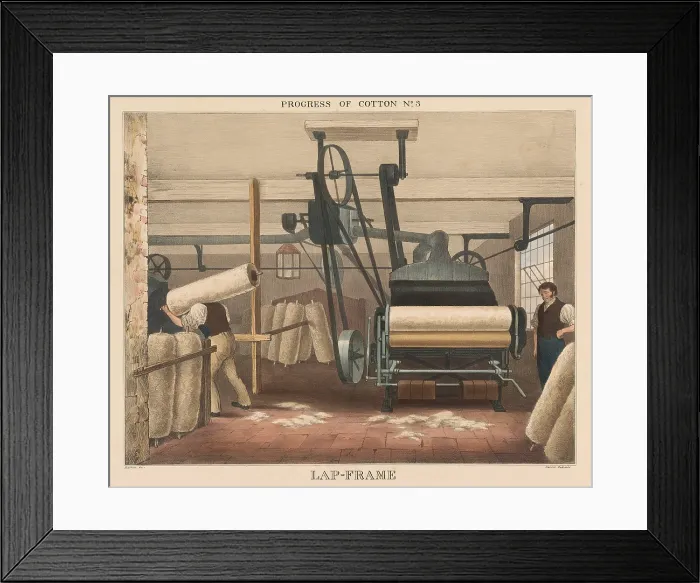Framed Print : British 1840s depiction the Progress of Cotton, by Richard Barfoot, 3 of 12 Framed Print : British 1840s depiction the Progress of Cotton, by Richard Barfoot, 3 of 12
