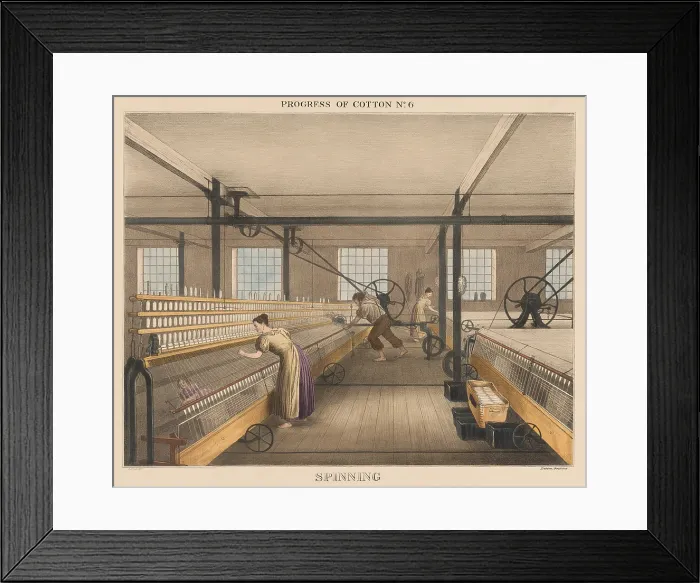 Framed Print : British 1840s depiction the Progress of Cotton, by Richard Barfoot, 6 of 12