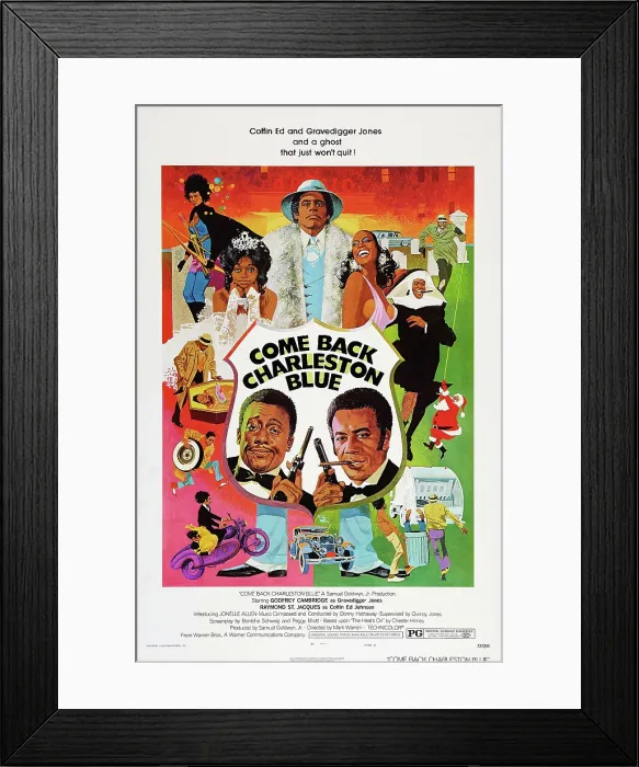 Framed Print : COME BACK, CHARLESTON BLUE, US poster art, center from left: Godfrey Cambridge, Raymond St. Jacques, 1972