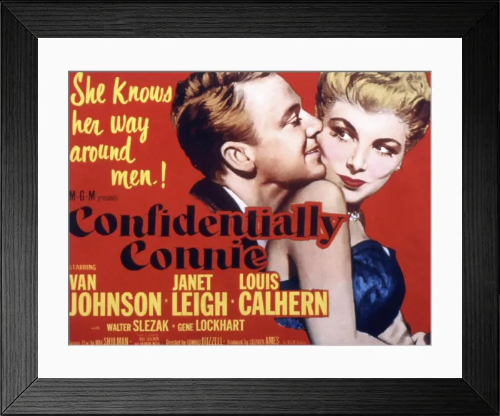 Framed Print : CONFIDENTIALLY CONNIE, Van Johnson, Janet Leigh, 1953