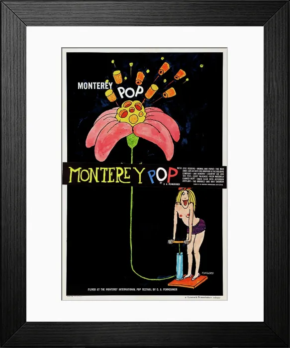Framed Print : MONTEREY POP, poster art, 1968