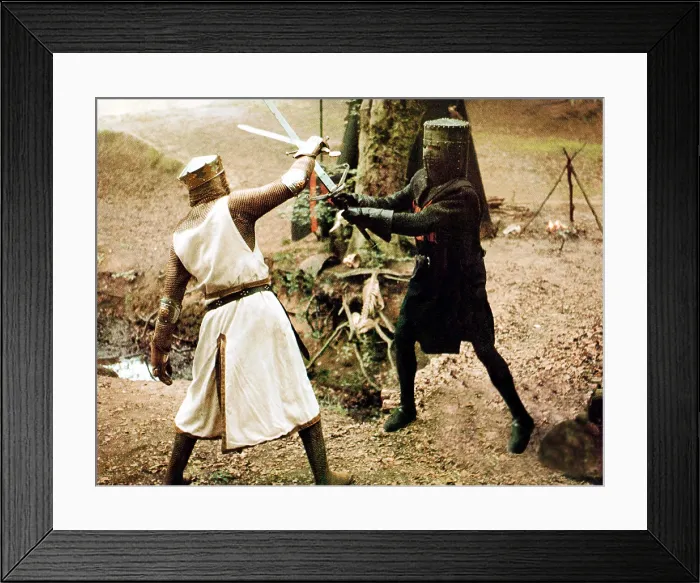 Framed Print : MONTY PYTHON AND THE HOLY GRAIL, from left: Graham Chapman as King Arthur, John Cleese, 1975