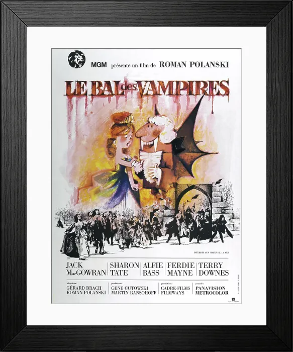 Framed Print : THE FEARLESS VAMPIRE KILLERS, (aka LE BAL DES VAMPIRES), French poster, 1967 Framed Print : THE FEARLESS VAMPIRE KILLERS, (aka LE BAL DES VAMPIRES), French poster, 1967