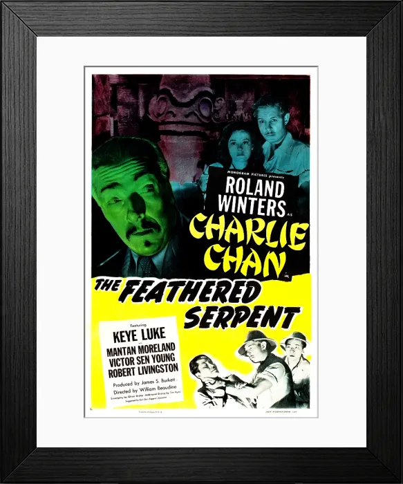 Framed Print : THE FEATHERED SERPENT, US poster, from top left: Roland Winters, Beverly Jons, Robert Livingston, bottom: Keye Luke on US poster art, 1948 Framed Print : THE FEATHERED SERPENT, US poster, from top left: Roland Winters, Beverly Jons, Robert Livingston, bottom: Keye Luke on US poster art, 1948