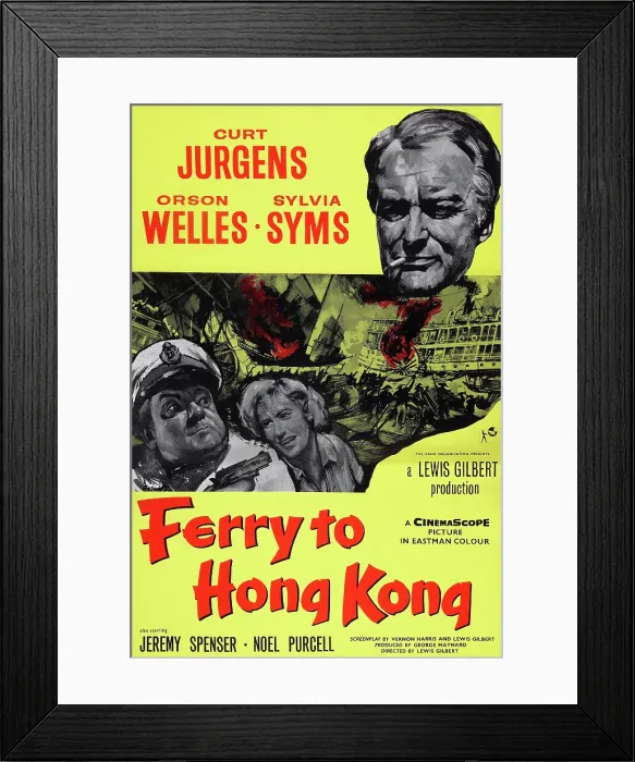 Framed Print : FERRY TO HONG KONG, British poster art, from left: Orson Welles, Sylvia Syms, Curt Jurgens, 1959. TM & Copyright 20th Century-Fox Films Corp Framed Print : FERRY TO HONG KONG, British poster art, from left: Orson Welles, Sylvia Syms, Curt Jurgens, 1959. TM & Copyright 20th Century-Fox Films Corp