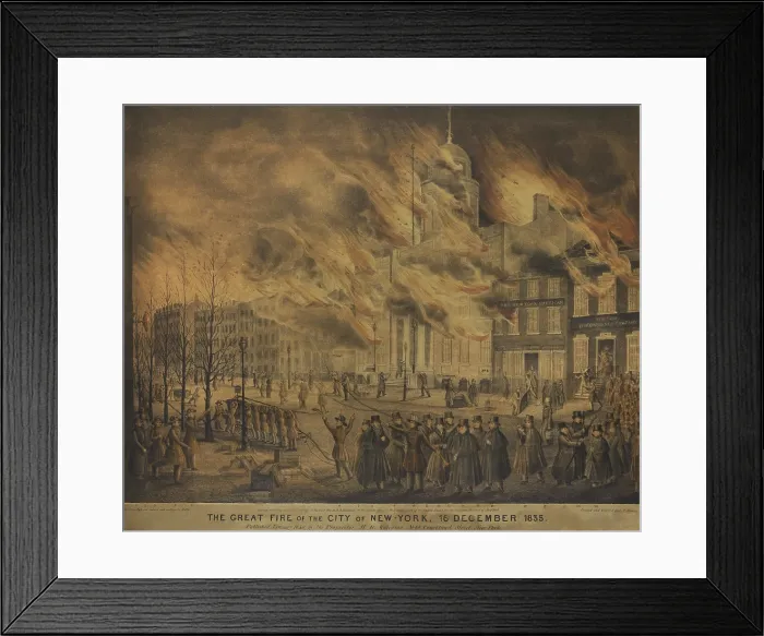 Framed Print : The Great Fire of the City of New York, Dec. 16, 1835