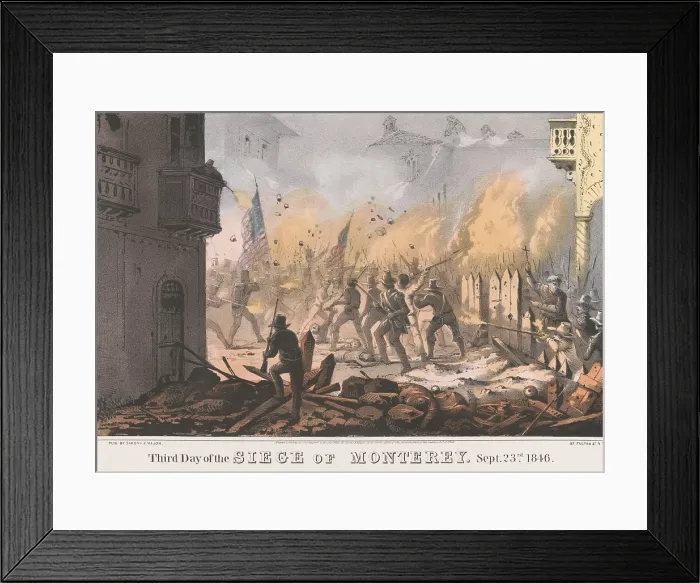Framed Print : Mexican American War. Battle of Monterey, Sept. 21-23, 1846. The battle continued in the city on the third day of the siege, Sept. 23, 1846 (BSLOC_2019_8_17) Framed Print : Mexican American War. Battle of Monterey, Sept. 21-23, 1846. The battle continued in the city on the third day of the siege, Sept. 23, 1846 (BSLOC_2019_8_17)