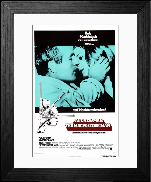 Framed Print : THE MACKINTOSH MAN, US poster art, from left: Paul Newman, Dominique Sanda, 1973