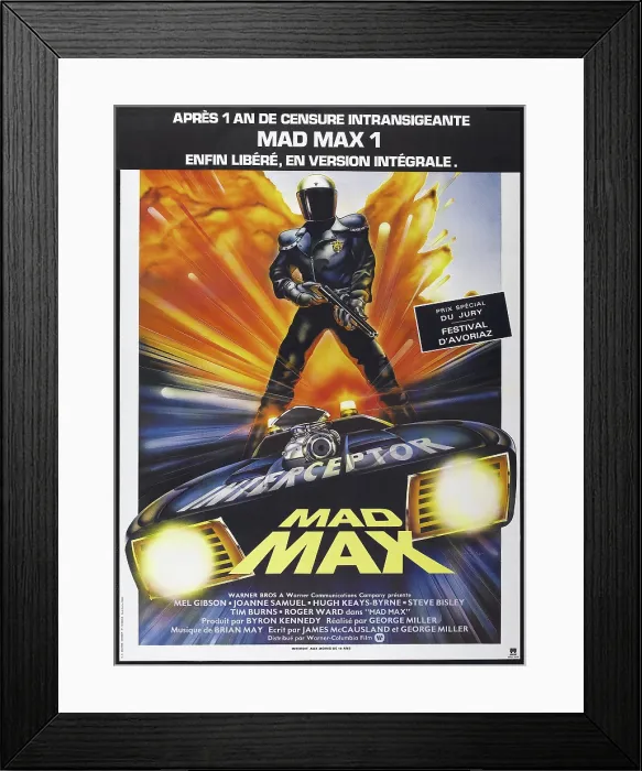 Framed Print : MAD MAX, French poster, 1979. Warner Bros. / courtesy Everett Collection Framed Print : MAD MAX, French poster, 1979. Warner Bros. / courtesy Everett Collection