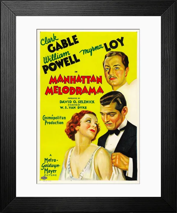 Framed Print : MANHATTAN MELODRAMA, top: William Powell, bottom from left: Myrna Loy, Clark Gable, 1934 Framed Print : MANHATTAN MELODRAMA, top: William Powell, bottom from left: Myrna Loy, Clark Gable, 1934
