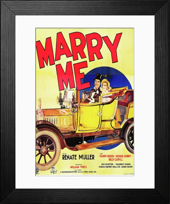 Framed Print : MARRY ME, British poster art, from left: George Robey, Renate Muller, 1932