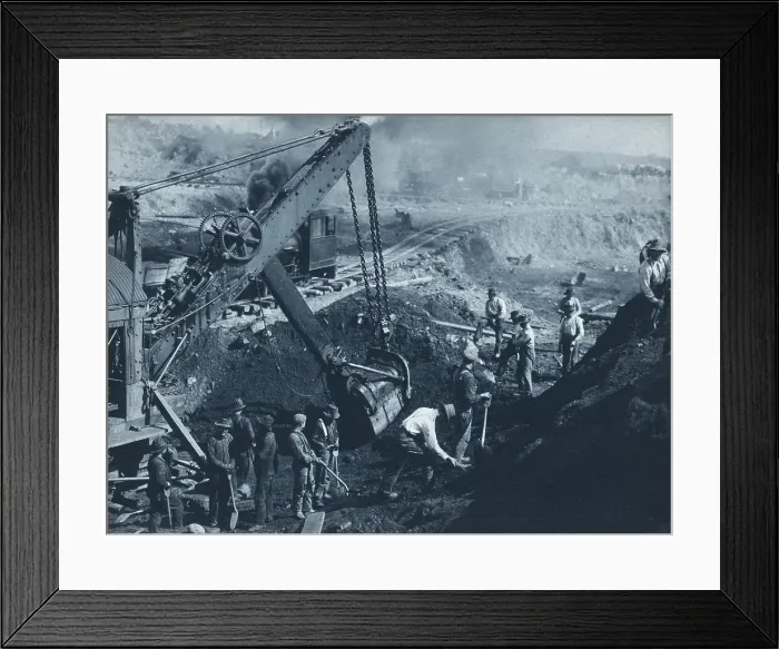 Framed Print : Miners working near a steam shovel in an iron ore strip mine, Duluth, Minnesota, c. 1890. Photo by Frances Benjamin Johnston (BSLOC_2018_2_88) Framed Print : Miners working near a steam shovel in an iron ore strip mine, Duluth, Minnesota, c. 1890. Photo by Frances Benjamin Johnston (BSLOC_2018_2_88)
