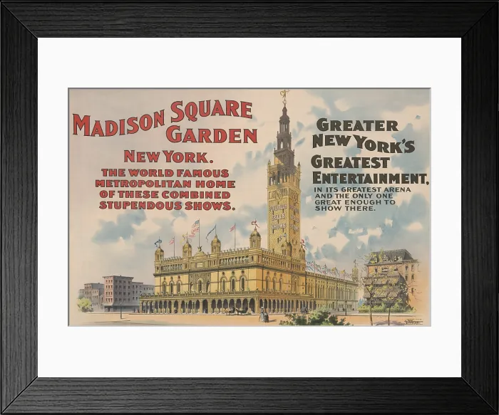 Framed Print : Madison Square Garden, New York, featured in a Circus advertisement for Forepaugh and Sells Brothers Great Shows Consolidated, c. 1900