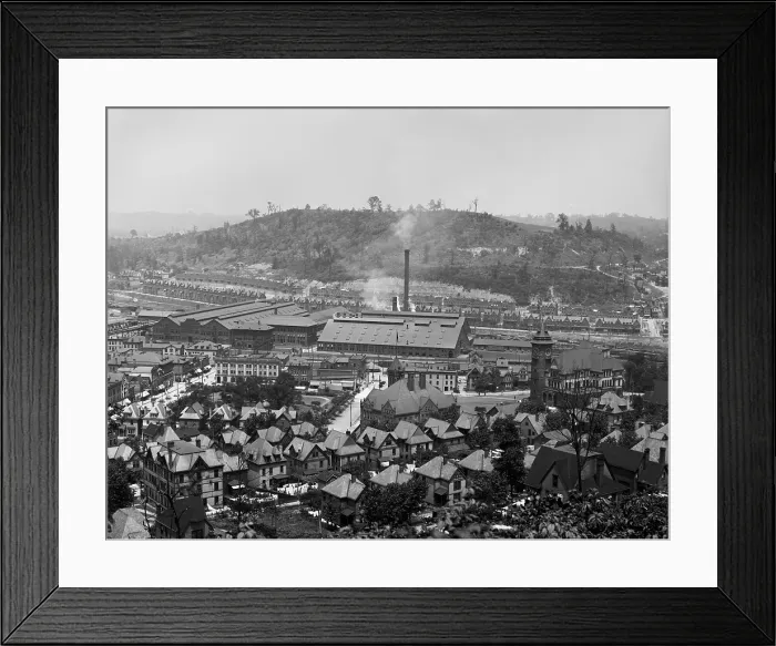 Framed Print : Factory complex of the Westinghouse Air Brake Co. Wilmerding, PA, c. 1905. The community developed around the factory established the late 1880s Framed Print : Factory complex of the Westinghouse Air Brake Co. Wilmerding, PA, c. 1905. The community developed around the factory established the late 1880s