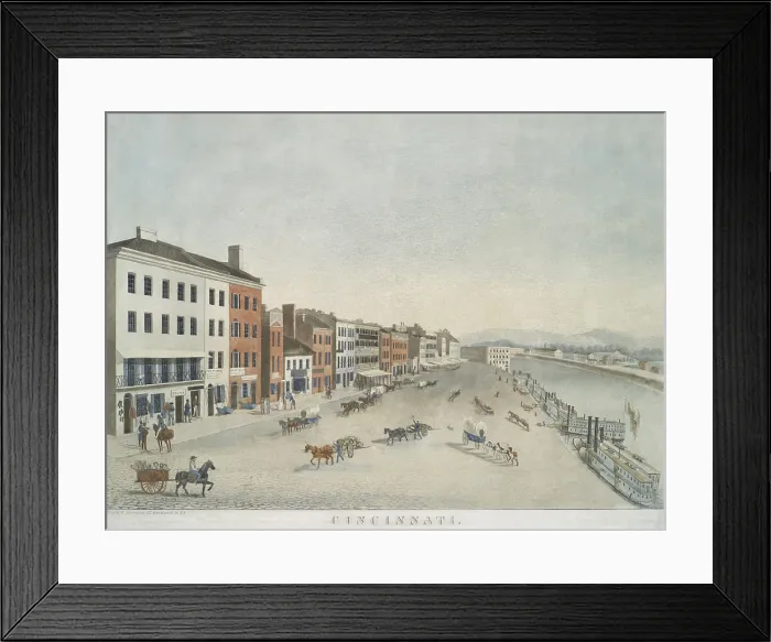 Framed Print : Richmond, Virginia, the James River, and the Kanawha Canal, as seen from the hill above the waterworks, c. 1830. In the center-left is the white classical Virginia State Capitol Framed Print : Richmond, Virginia, the James River, and the Kanawha Canal, as seen from the hill above the waterworks, c. 1830. In the center-left is the white classical Virginia State Capitol